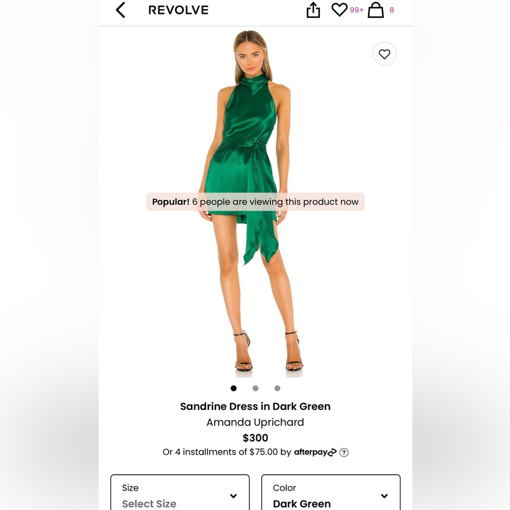 Amanda uprichards Sandrine dress in dark green